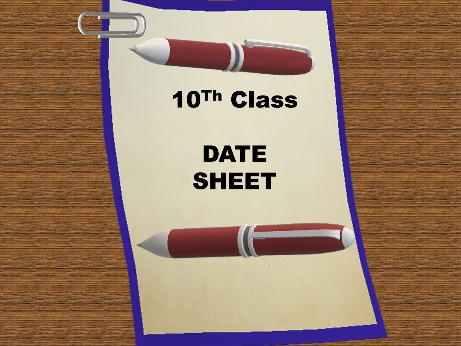 10th Class Date Sheet 2024