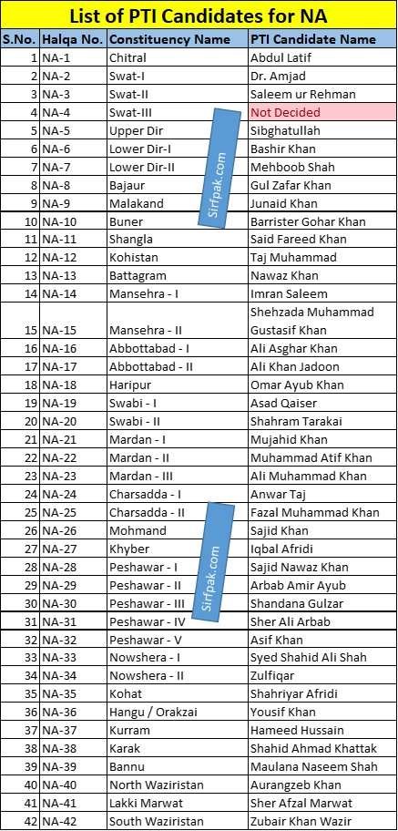 Election 2024: List of PTI candidates and Symbols