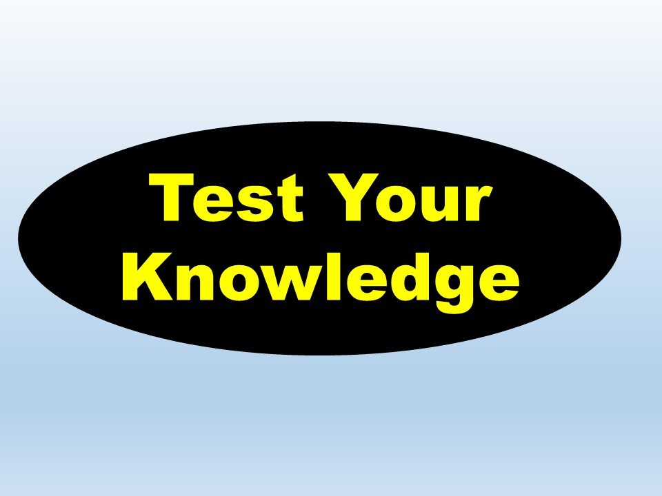 Test your knowledge - MCQs online test