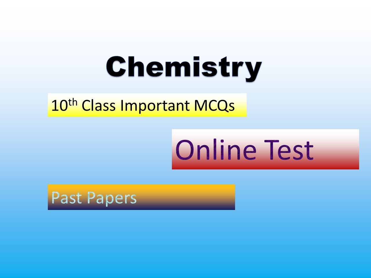 10th Class MCQs Chemistry